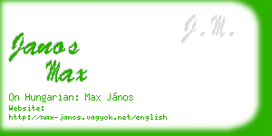 janos max business card