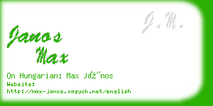 janos max business card